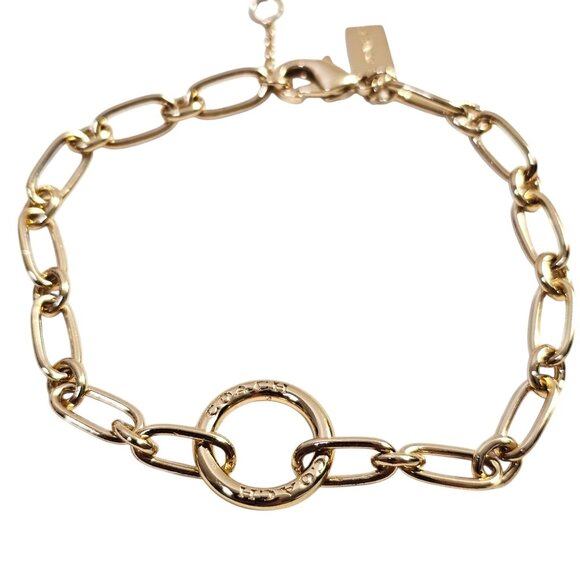 Coach Signature Link Bracelet NWOT 6 1/2+1 Ext - Picture 2 of 6
